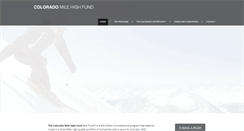 Desktop Screenshot of coloradomilehighfund.com