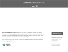 Tablet Screenshot of coloradomilehighfund.com